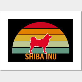 Shiba Inu Vintage Silhouette Posters and Art